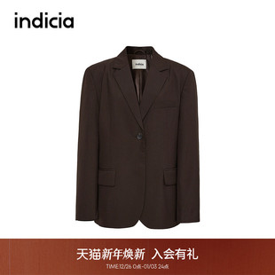 indicia标记商场同款 外套F2C4XZ494C 春秋美拉德咖色通勤百搭西装
