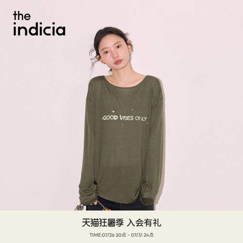 the indicia标记2026秋季新款韩系松弛随性系带设计T恤F2C6TX326F