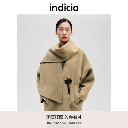 indicia标记百搭显瘦毛呢外套