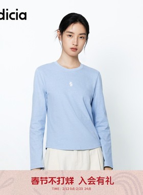 indicia标记商场同款25秋季新款简约小清新百搭长袖T恤F2A5TX042N