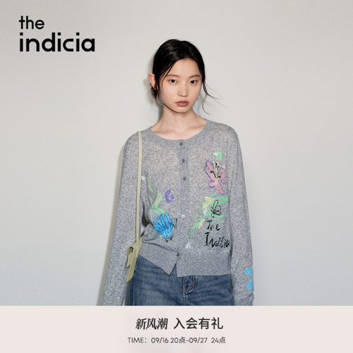 the indicia标记2026秋新款原创手绘花卉提花设计开衫 L2C6KS220Y