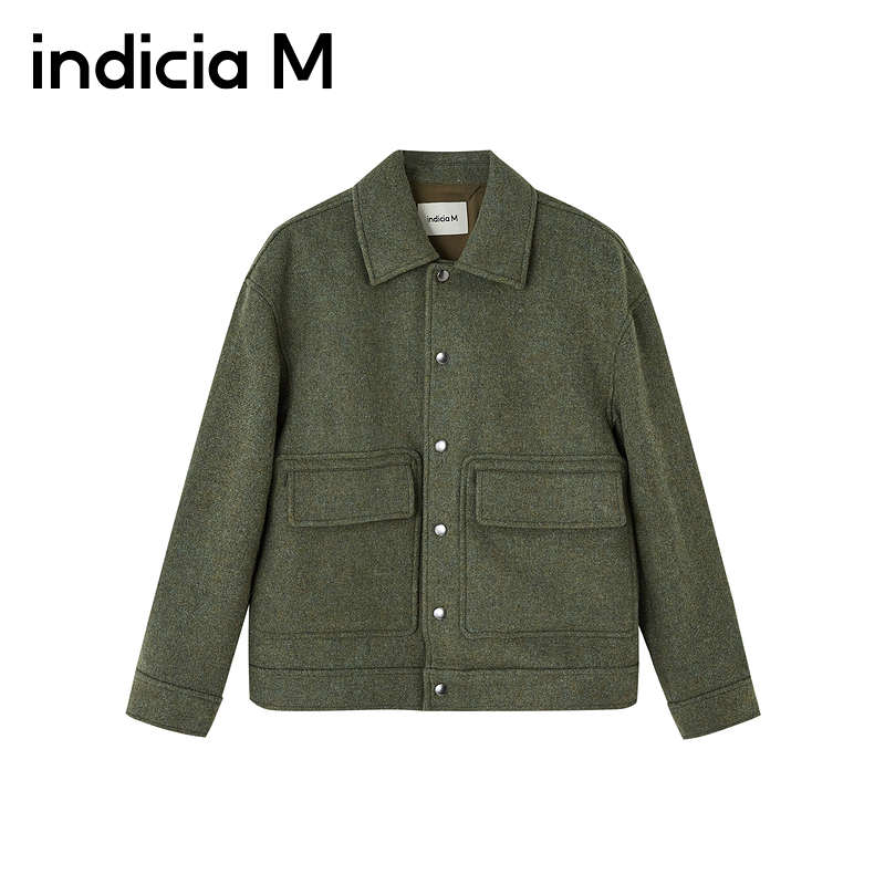 indiciaM标记男装商场同款大口袋短款立挺版型大衣M5D309DY188