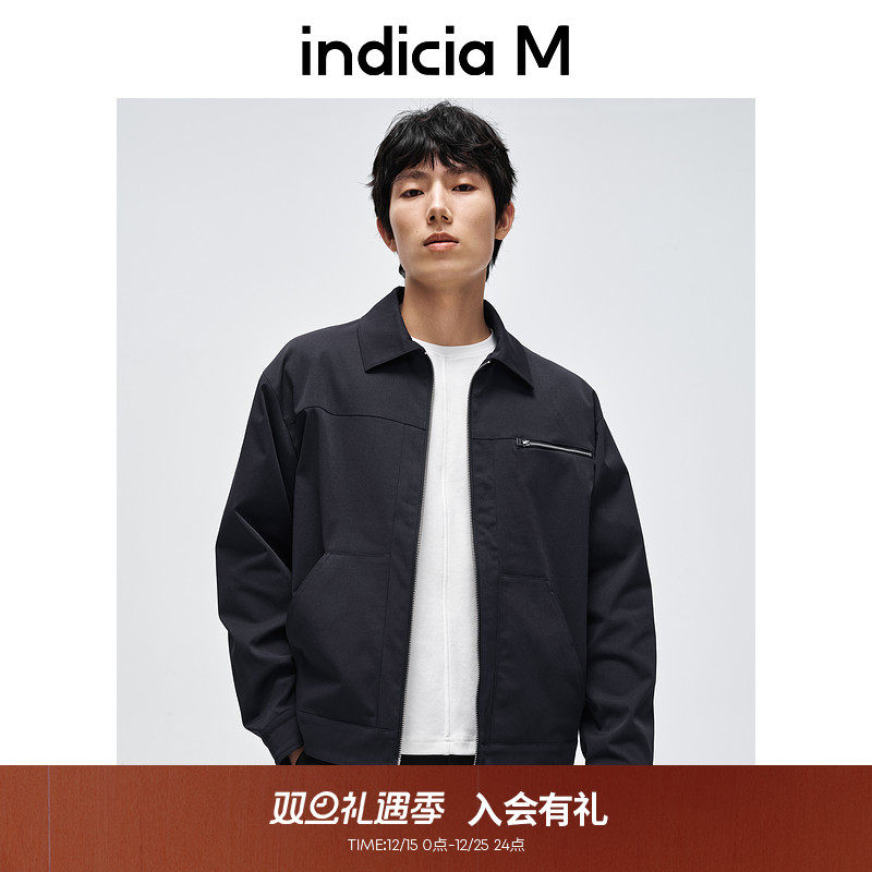 indiciaM标记男装商场同款25春新款简约质感翻领外套 M2A5WT015B