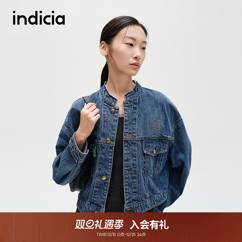 indicia标记复古休闲牛仔外套
