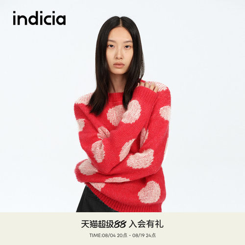 【新年红】indicia标记商场同款春秋新款马海毛针织衫F2A5ZZ007F