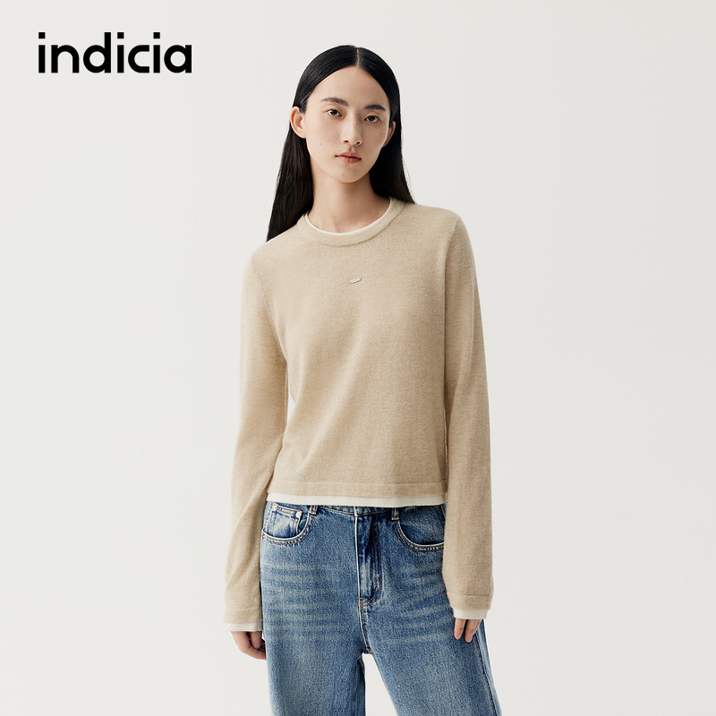 indicia标记商场同款2025冬季新款柔软亲肤舒适针织衫 F2D5ZZ476C