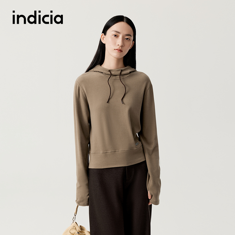 indicia标记商场同款2025冬季新款简约通勤风百搭卫衣 F2D5WY486F