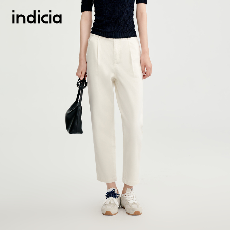 indicia标记宽松休闲通勤九分裤