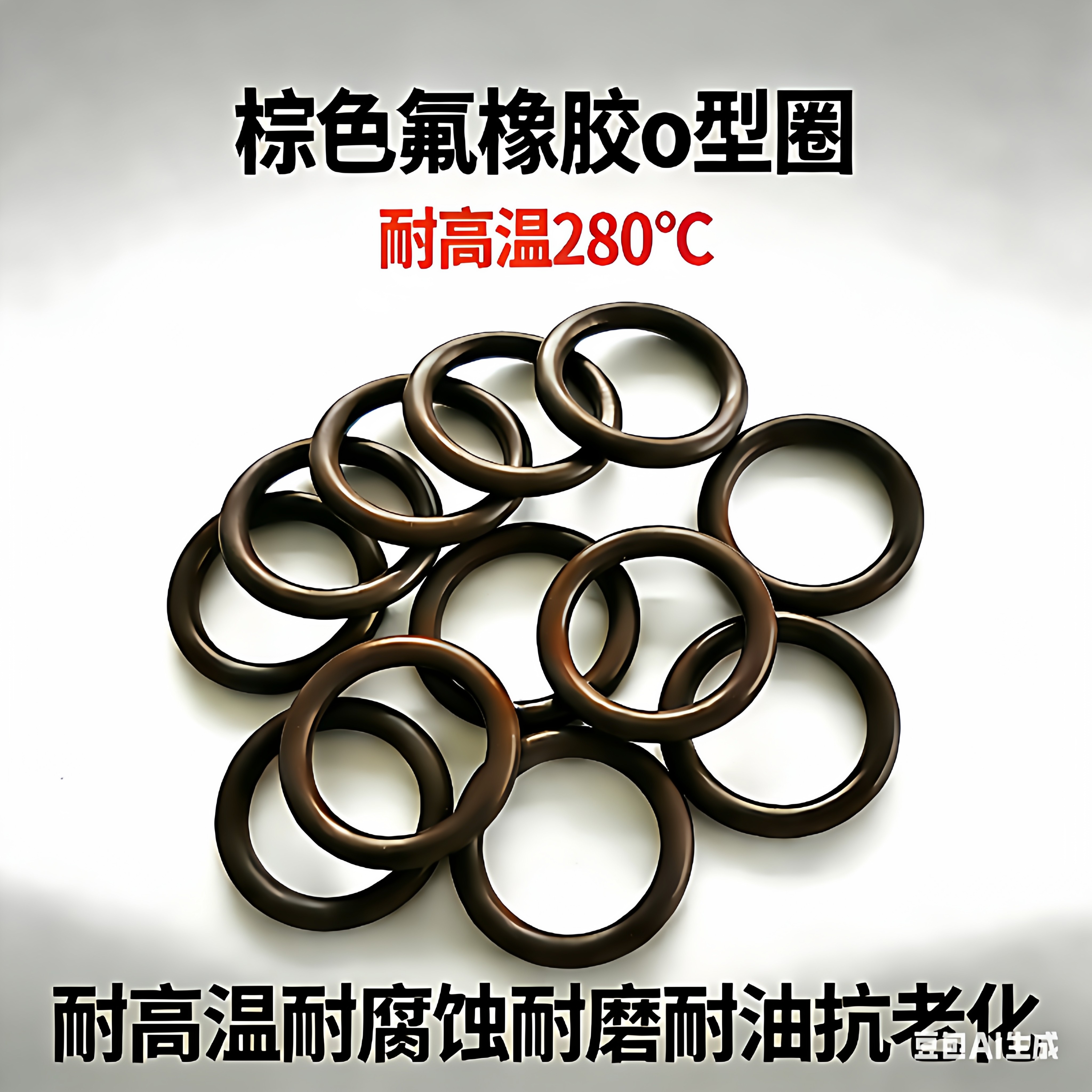 氟橡胶o型圈耐高温280度线径1-10mm耐腐蚀耐磨VITON棕色FKM密封圈