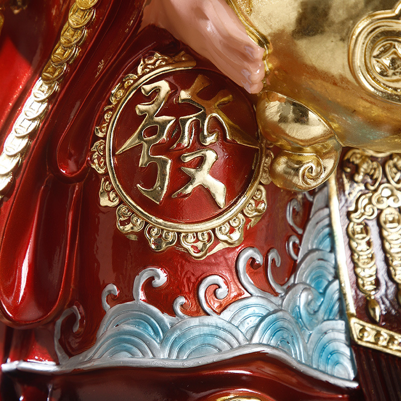 直供文财神爷佛像家用供奉店铺公司开业八方来摆件树脂神像