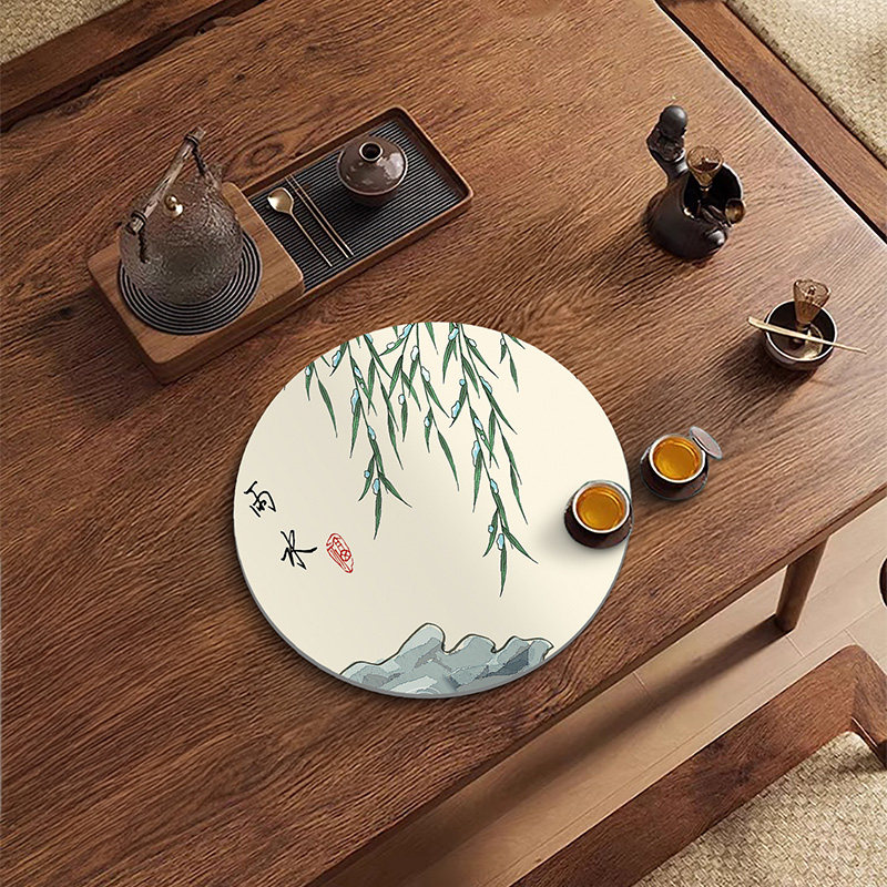 新中式24节气圆形皮革隔热垫学生餐垫防水防油餐具碗垫pvc茶几垫,居家布艺,餐垫,淘宝优惠券,粉丝福利购,淘宝优惠卷