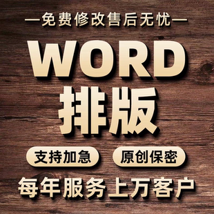 word格式修改/论无忧改格式/加急/页眉页脚/目录/简历/排版美化
