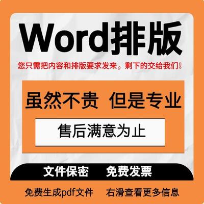word排版美化代制作设计文档格式修改编辑图片pdf转换文字转代做