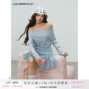 莱塞尔一字肩蕾丝拼接上衣百褶裙套装 LulusMiracle 失焦海岸线