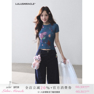 T恤多巴胺上衣女 甜辣风扎染针织短袖 LulusMiracle 海底总动员