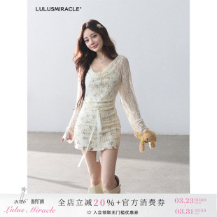 长袖 春季 蕾丝荡领包臀短裙女气质连衣裙 韩女法则 LulusMiracle