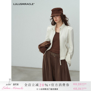 LulusMiracle 100棉复古牛仔外套女收腰立领夹克上衣 英区时报