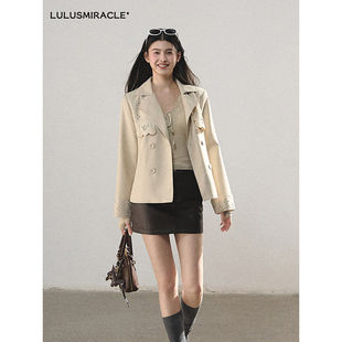 LulusMiracle【欲望都市】重磅镂空刺绣高级感气质短款风衣外套女