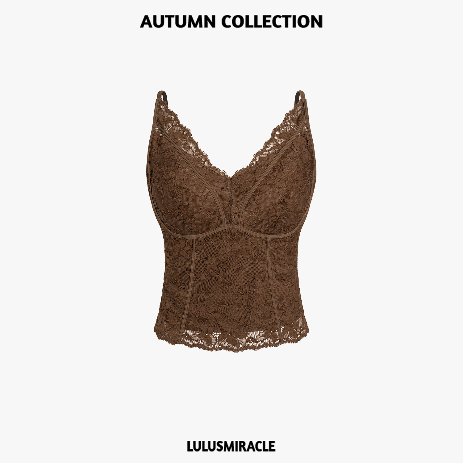 Lulusmiracle【梅子酒】纯欲显瘦蕾丝美背带胸垫打底吊带背心