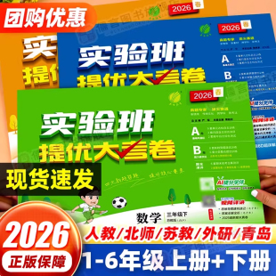 2026春实验班提优大考卷一二三四五六年级下册上册语文数学英语科学人教版 同步练习册学霸大试卷测试卷全套培优 苏教北师大教科单元