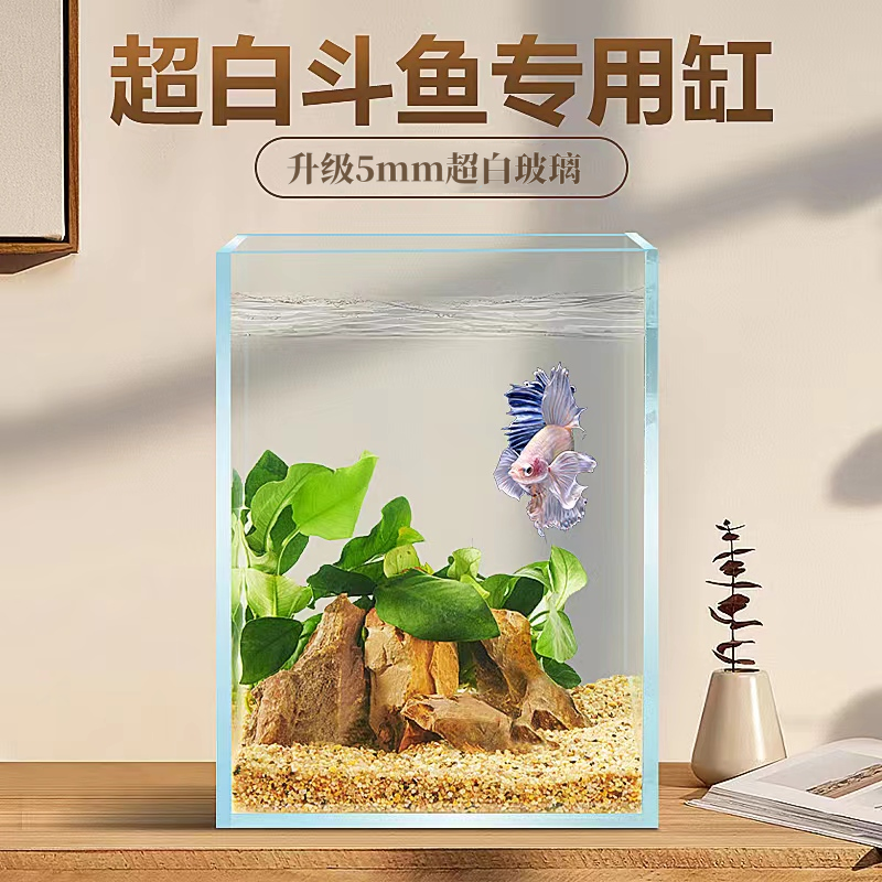 新款超白斗鱼缸桌面缸水族造景缸