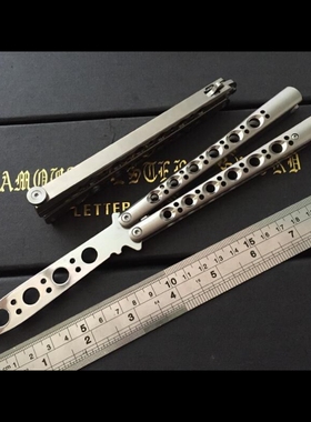 Theone原版钛合金BM40一体柄高端轴套存油定位轴蝴蝶甩刀未开刃