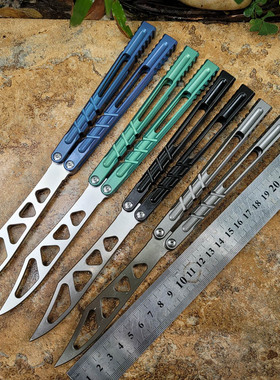 Theone 一体钛合金爆改AB高端蝴蝶轴套REP蝴蝶练习刀未开刃蝴蝶刀