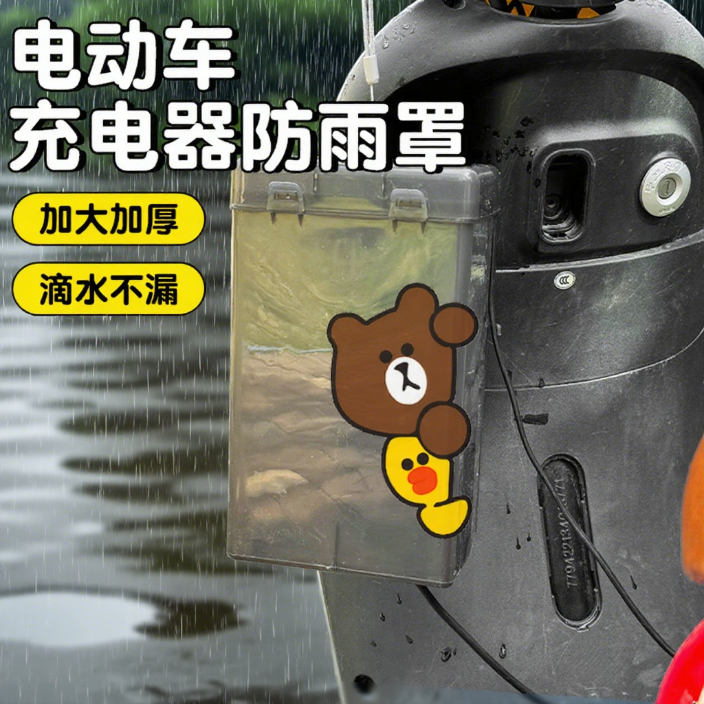 电瓶车充电器防水袋散热透气台铃绿源新日通用电动车防水充电盒子