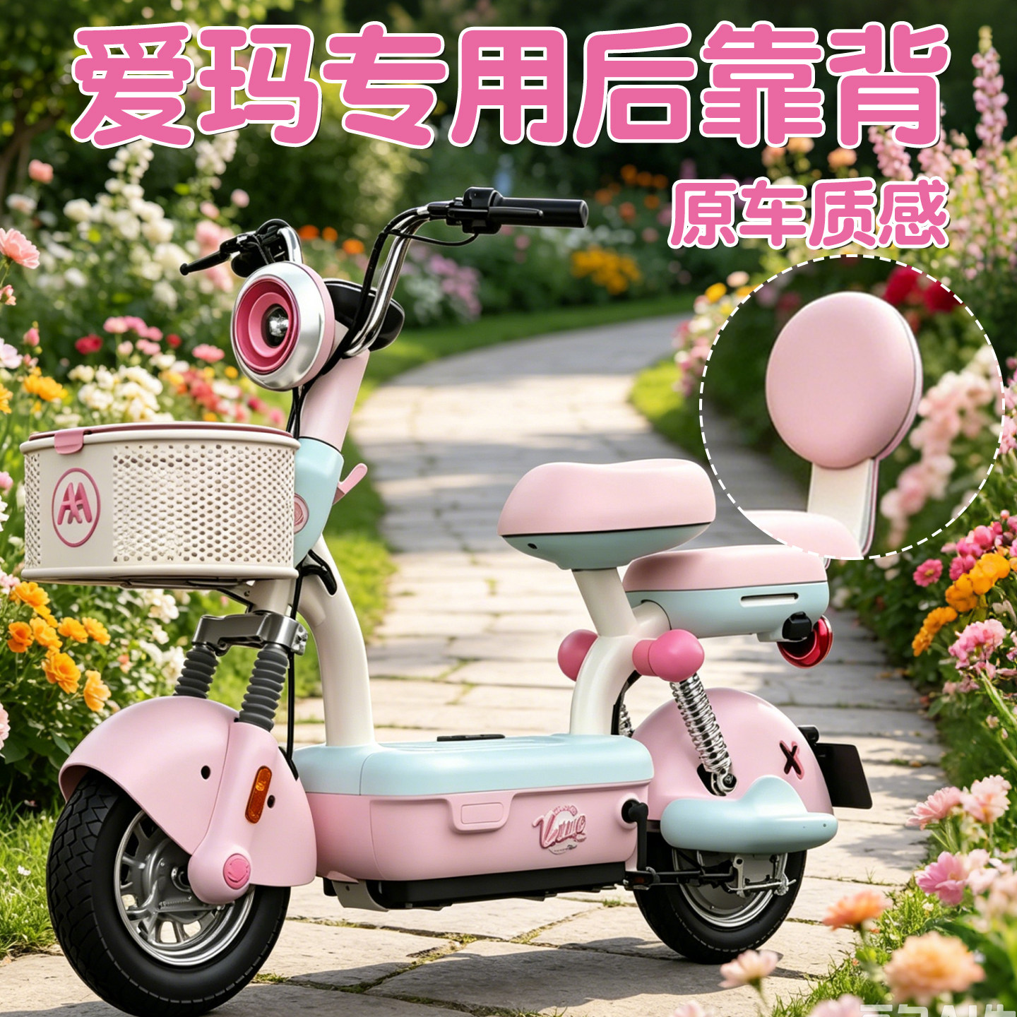 适用爱玛电动车后座靠背通用后座椅靠背电瓶车骑行靠背后座垫靠背