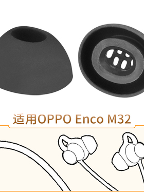 品吉高耳塞套适用OPPO Enco M32颈挂式蓝牙耳机硅胶套耳套OPPOEncoM32耳帽带网椭圆孔扁口配件EWN20替换胶塞
