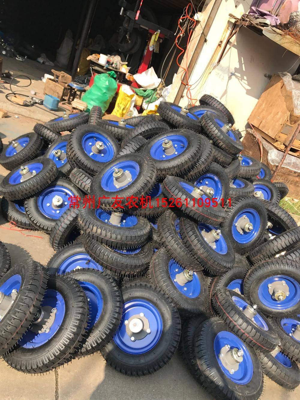 常州手扶拖拉机 旋耕机后座位 尾轮 400-8实心橡胶尾轮胎 精品