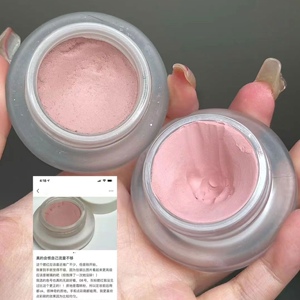 淡颜天菜低饱和麻薯腮红膏腮蓝紫膨胀色修容提亮哑光高光细闪自然