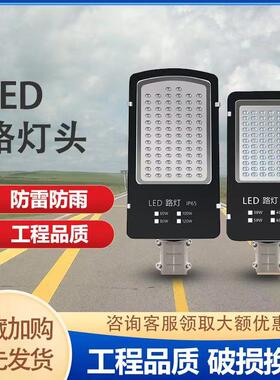 led路灯新农村220v道路户外电线杆照明灯防水100w挑臂路灯头