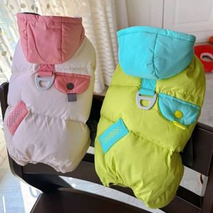 新品爆款宠物衣服秋冬款保暖四脚棉服洋气比熊泰迪狗狗猫咪保暖