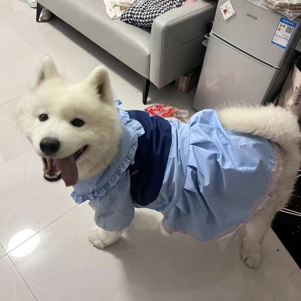 宠物春夏薄款中大型犬公主花边裙可爱狗狗猫咪衣服萨摩耶防掉毛
