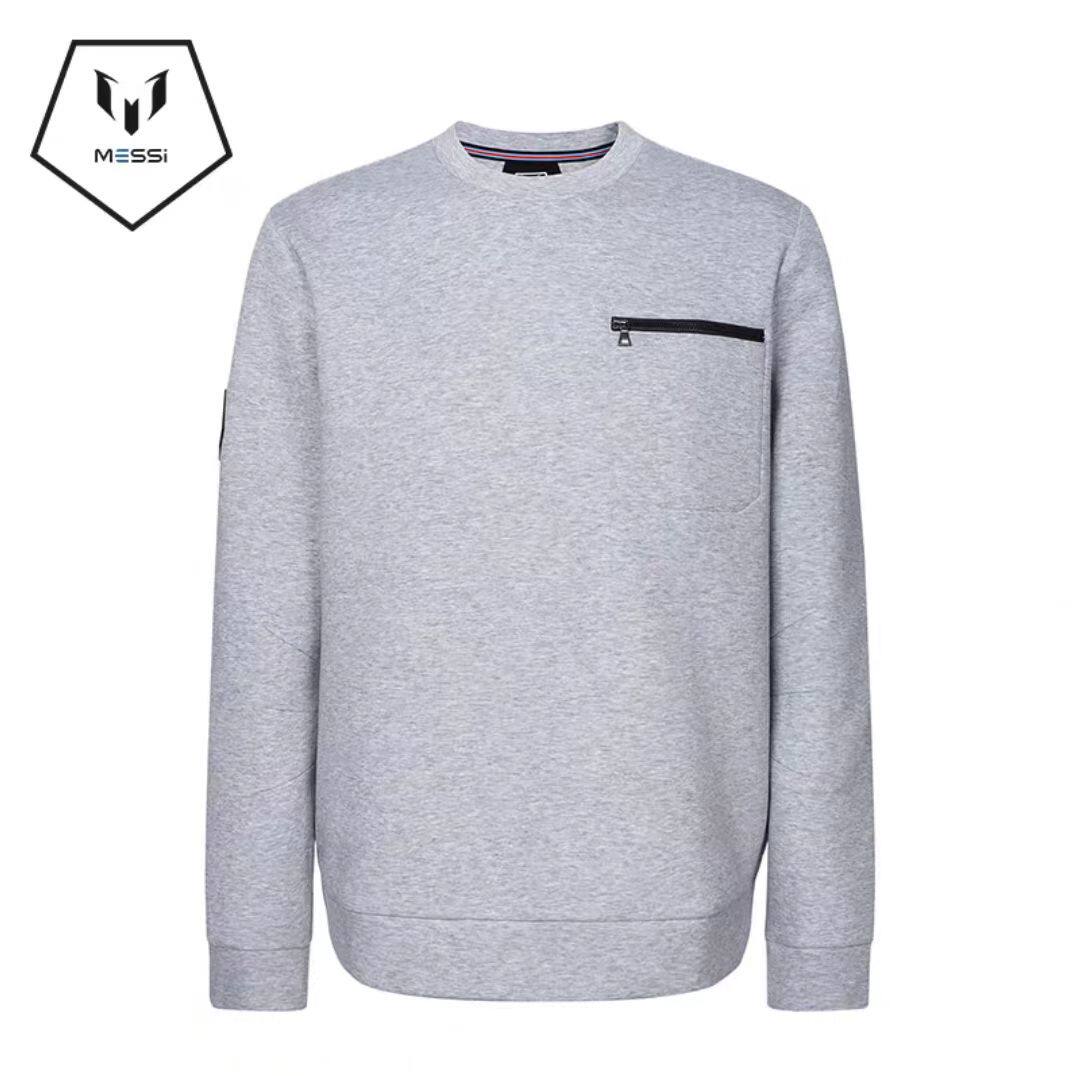 Leo Messi 梅西运动简约拉链口袋长袖套头运动衫 LM019