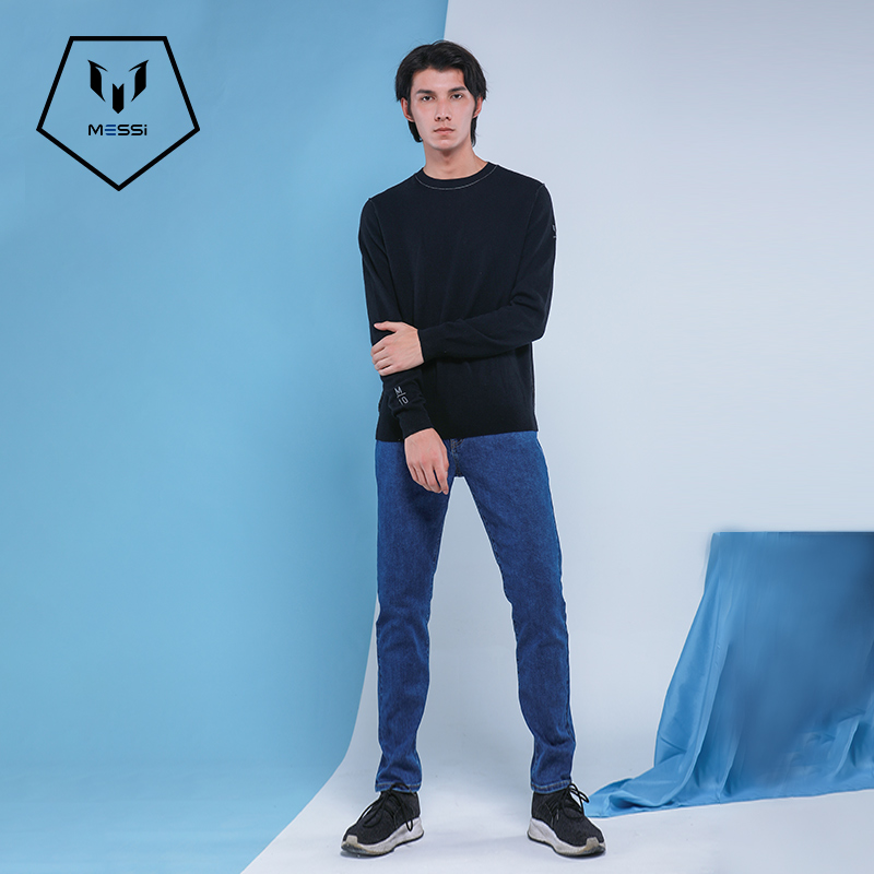 Leo Messi 梅西纯色套头羊绒长袖圆领毛衣-LM154