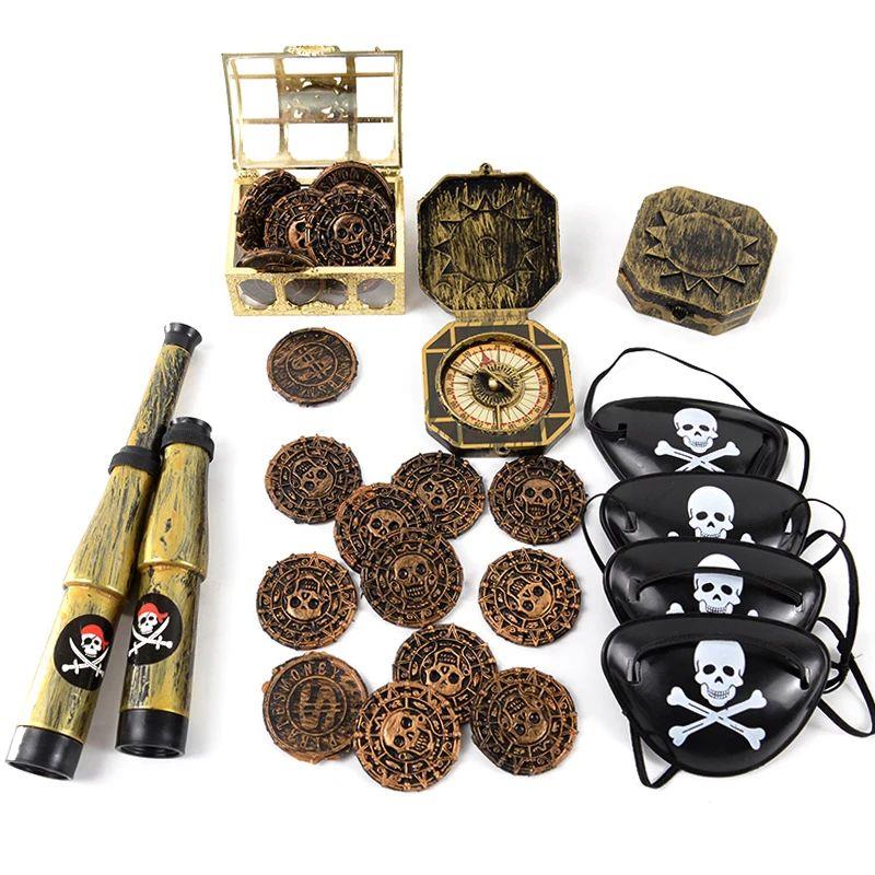 Pirate Eye Patch Coins Ship Balloons Skull Hat Kids Favors G