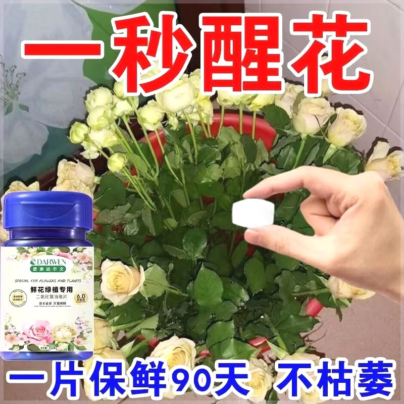 【绿植专用】醒花保鲜专用延长z花期二氧化氯泡腾片消毒片植物好