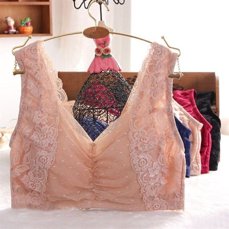 胖mm特大码内衣无钢圈薄款蕾丝背心式文胸聚拢收副乳胖妈妈200斤