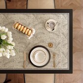 新番木复古高级感新中古风防水防油免洗防烫皮革餐桌垫布