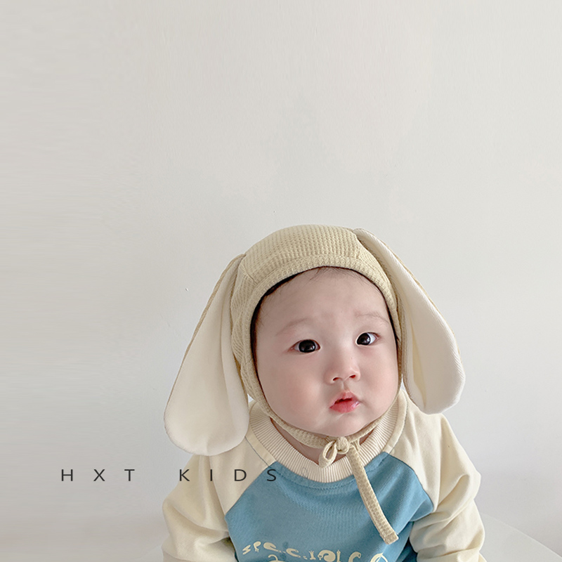 婴儿帽子秋冬超萌可爱兔耳朵护耳帽3个月婴幼儿宝宝网红套头帽8冬