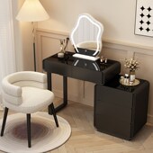 极简梳妆台现代简约卧室小户型轻奢实木化妆桌高级T感收纳斗柜一