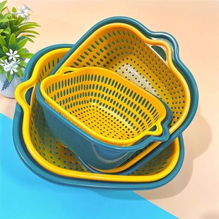 双层塑料洗菜盆沥水m篮子厨房神器多功能客厅家用水果盘洗水果菜