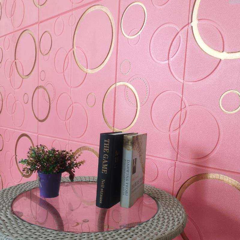 自粘墙纸加厚壁纸3D立体墙贴客厅沙发电视背景墙卧室圆圈泡沫装饰