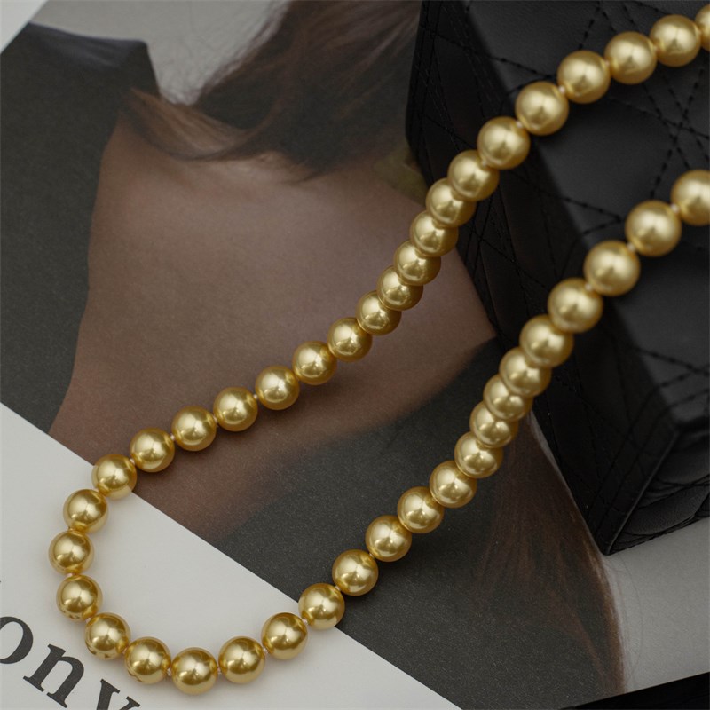 【贵气南洋金珠】人造南洋金珠 法式打结 全珠串 珍珠项链
