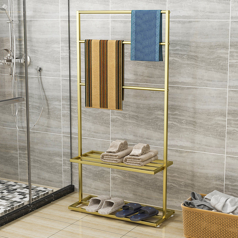 欧式多功能毛巾架落地式浴室卫生D间浴巾架挂衣架晾晒卧室挂架子