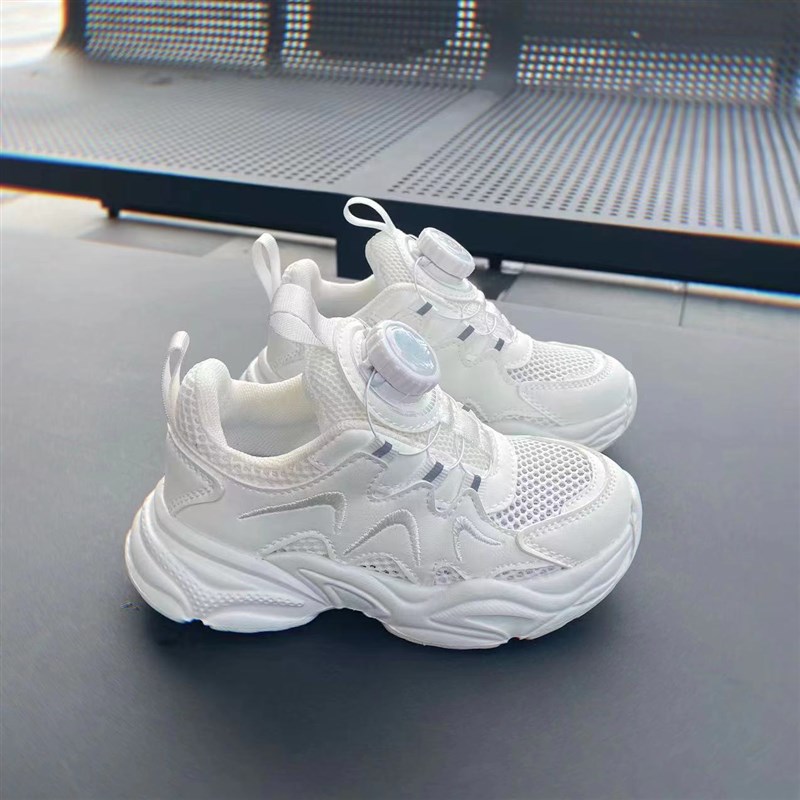 儿童运动鞋2024新款春夏季女童网面透气老爹鞋跑步鞋男童小白鞋潮