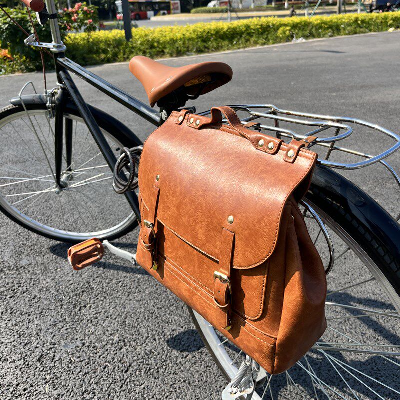 自行车复古马鞍包装饰配件尾座驮包挂包油蜡皮英伦风通勤装饰单车