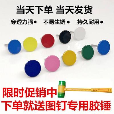 装饰图钉子平头钉彩色圆头钉木头钉沙发泡钉按钉平面钉子大头图钉